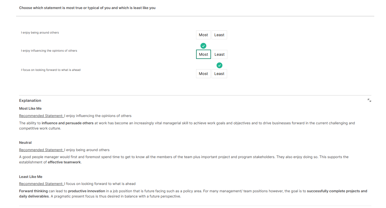 Rapport Fairsight personlighetstest