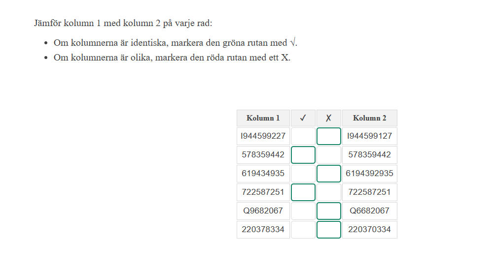 Clevry checking exempelfråga